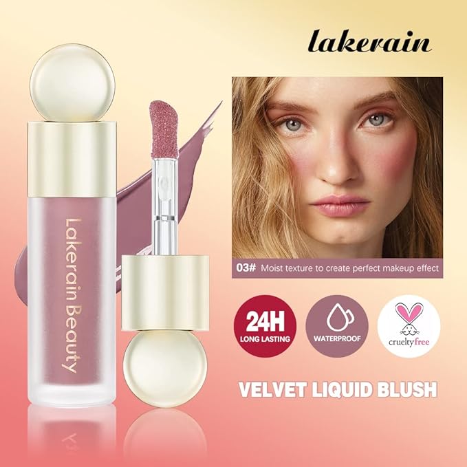 Liquid Blush, Soft Matte Lightweight Creamy Blush stick stick makeup.(02#Rose)