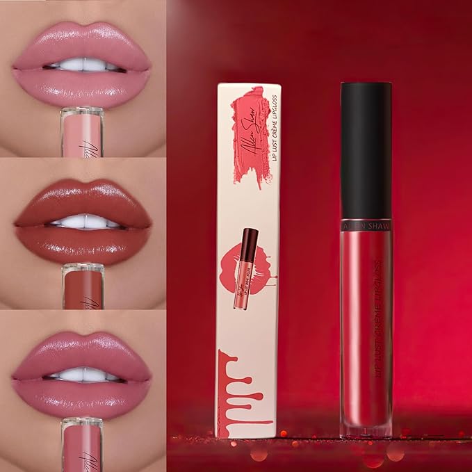 12 Color Cream Lip Gloss, 12 Colors Cream Texture Lipstick Waterproof, Long-Lasting Moisturizing Velvet Lip Gloss,Waterproof Lip Gloss Moisturising Liquid Lipstick(#3#5#12,3pcs)