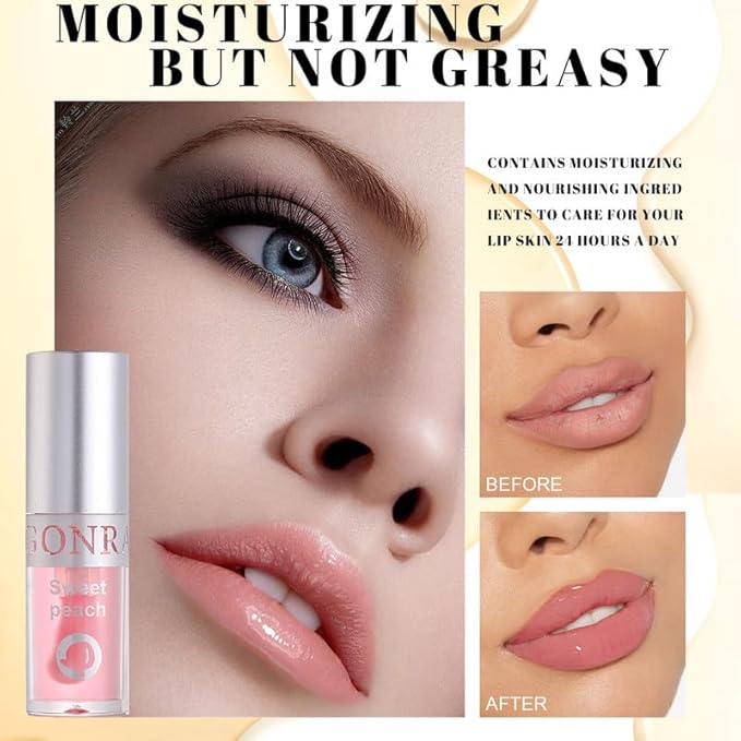 AKARY Hydrating Lip Glow Oil with Big Brush Lip