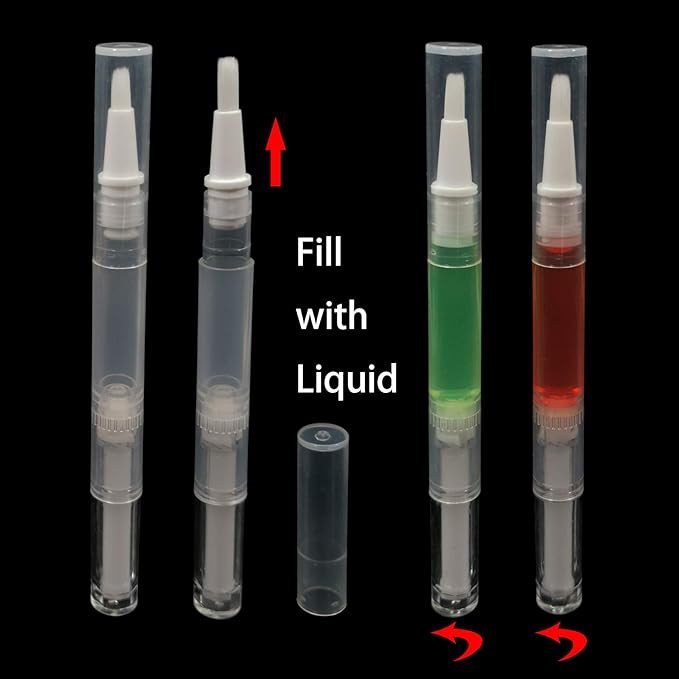12 Pack 3 ml Transparent Twist Pens, Empty Nail Oil Pen with Brush Tip, Cosmetic Lip Gloss Container Applicators Eyelash Growth Liquid Tube (12x)
