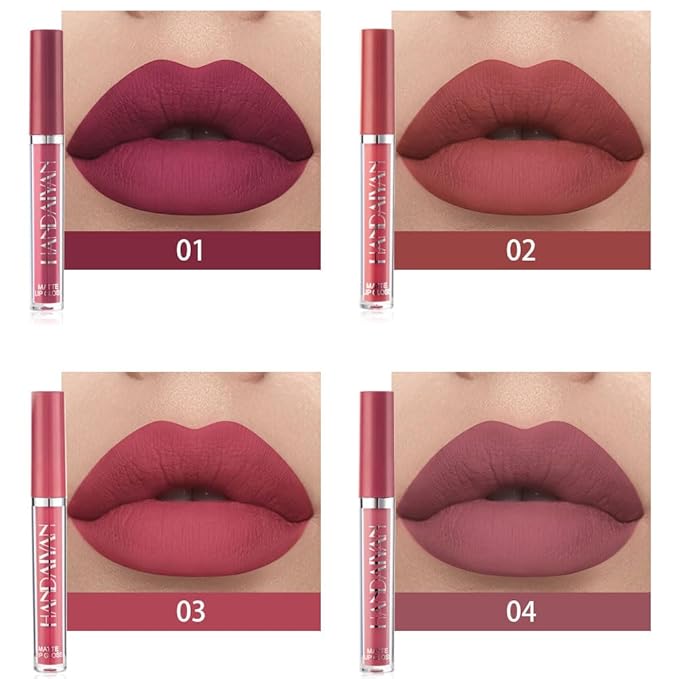 BestLand 3Pcs Matte Liquid Lipstick Set for Women - 24H Transfer-Proof, Moisturizing & Non-Sticky Lip Gloss I Soft Peach, Dusty Plum, Muted Rose I Vegan + Cruelty-Free for Daily & Party