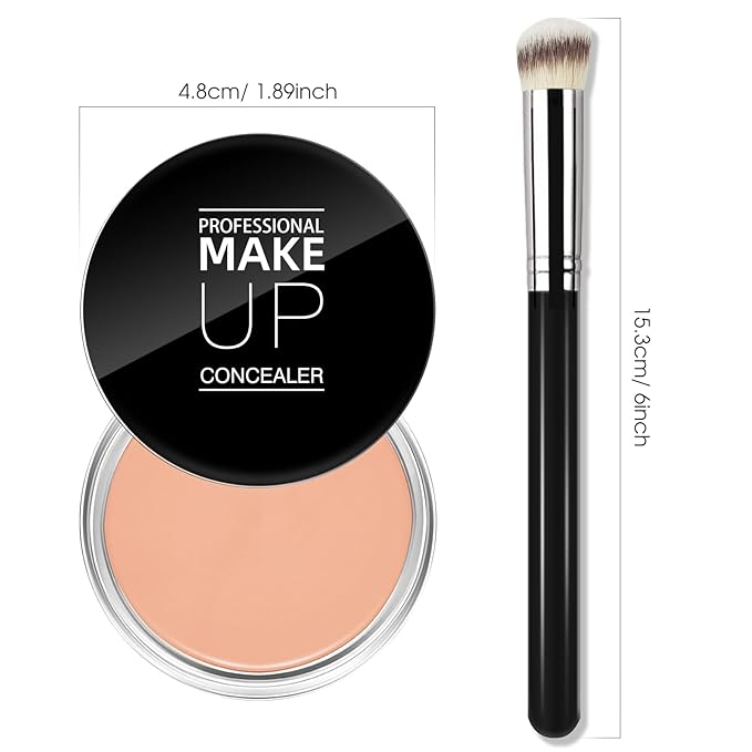 Cream Concealer Full Coverage Makeup, Matte Color Correcting (#06 TAN)