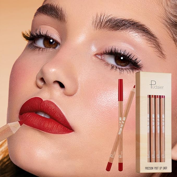 12 Colors Matte Lip Liner Pens Set,Cream Glide Lip