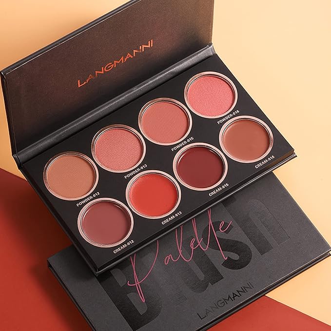 8 Colors Blush Palette, Matte Light Luxury Blush Makeup Blush