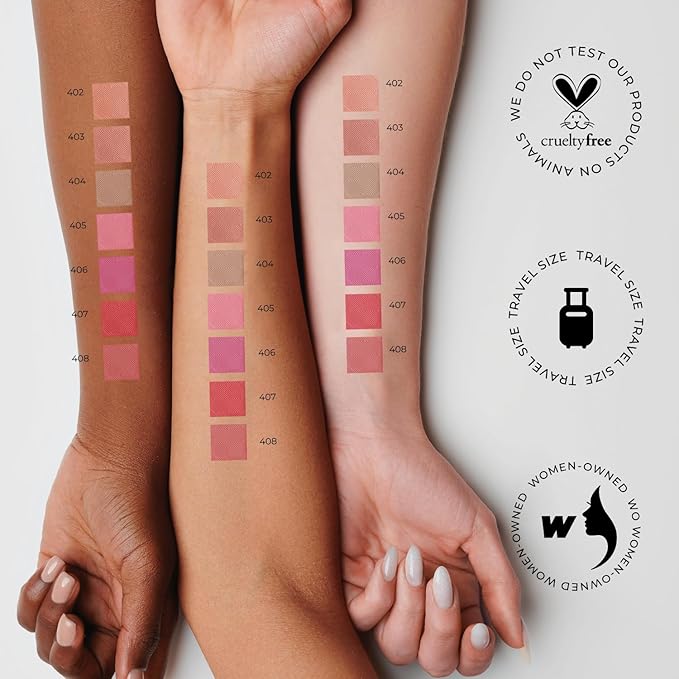 Blush Cheek Rouge Color Mini - Blendable Natural Blush Powder - Enhances & Defines Shapes & Features - Shading & Contouring Powder - 4 Universal Shades - 402 (Rouge) - 3.8g / 0.13 oz