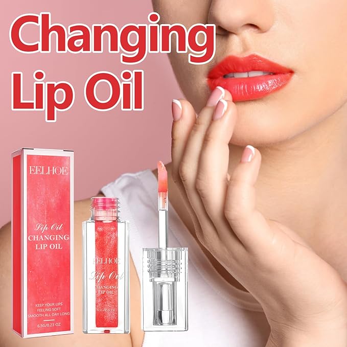 Midnight Boss Up Magic Color Changing Lip Oil Stain Cosmetic PH Actived Moisturizing Hydrating Glow Gloss Tinted Transparent Care Long Lasting Non-Sticky Fresh Texture Nourishing Pink Orange Red