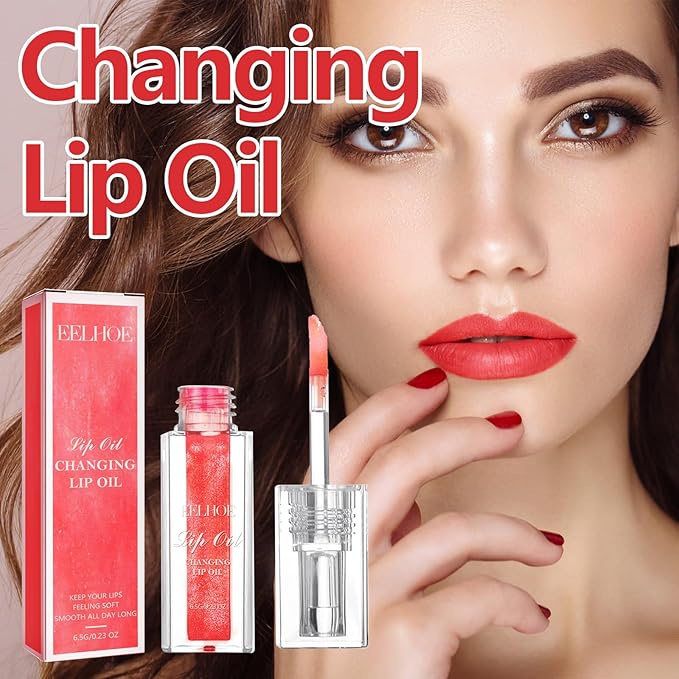 Midnight Boss Up Magic Color Changing Lip Oil Stain Cosmetic PH Actived Moisturizing Hydrating Glow Gloss Tinted Transparent Care Long Lasting Non-Sticky Fresh Texture Nourishing Pink Orange Red