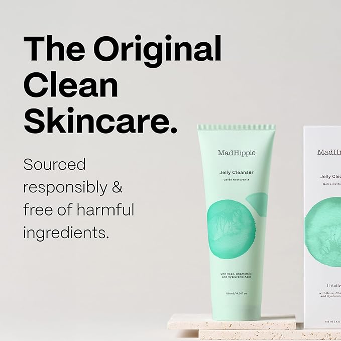 Mad Hippie Jelly Cleanser - Jelly to Milky Hydrating Face Wash for Women/Men with Rose, Chamomile, and Hyaluronic Acid, 4 Fl Oz
