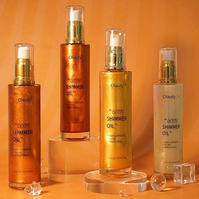 Shimmer Body Oil,Face and Body Liquid Luminizer,Waterproof Moisturizing