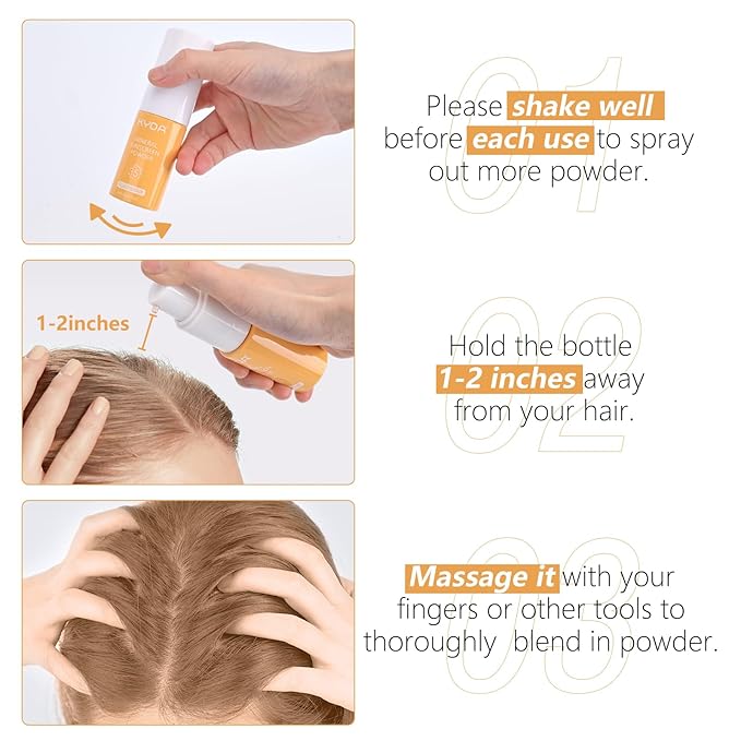 KYDA 2 Pcs Mineral Sunscreen Powder, for Scalp & Hair, SPF 35 PA++, Scalp Sunscreen Powder, Broad Spectrum UV Protection, Lightweight, No-Greasy, 0.71 Oz.