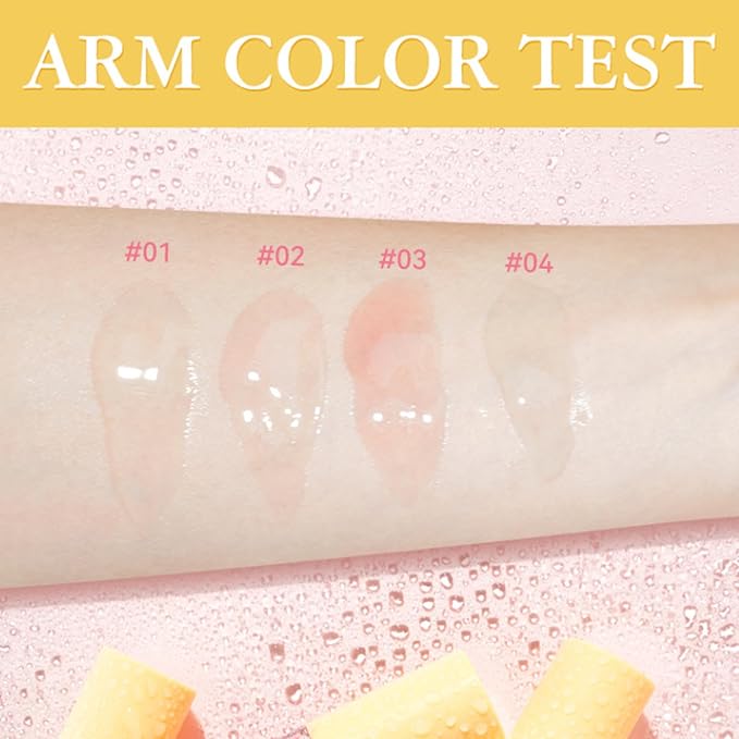 Hydrating Lip Oil, 4Pcs Plumping Lip Glow Oil Set, Fruit Extract Lip Oil Set Tinted for Dry Lip, Shiny and Moisturizing Transparent Lip Oil Gloss