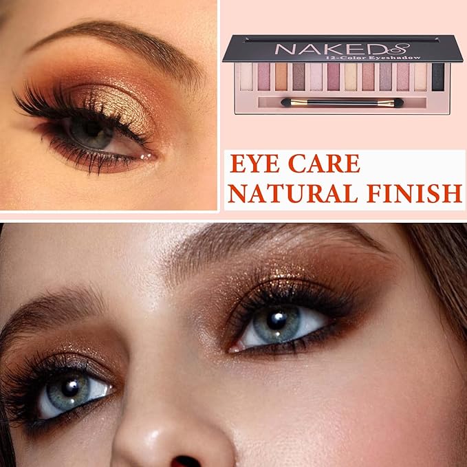 12 Color Naked Eyeshadow Palette,Pearly Earth Color Eyeshadow,Natural