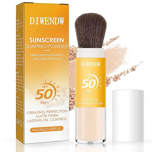 Mineral Sunscreen Setting Powder SPF 50 PA++,Breathable Brush Skin Types