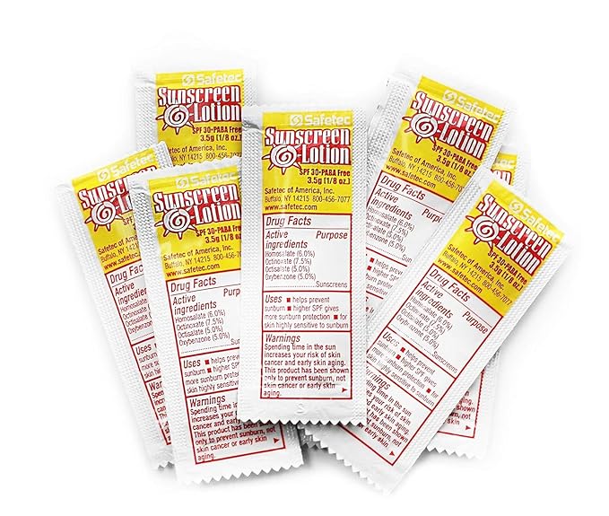 Safetec Sunscreen Lotion 1000 Packets SPF30+ and PABA-Free