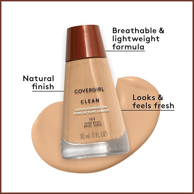 COVERGIRL, Clean Makeup Foundation, Natural Beige, , 1 may vary) 1 oz