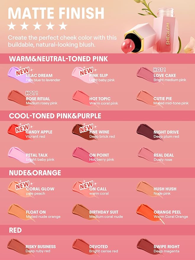 SHEGLAM Color Bloom Liquid Blush-Pink Slip