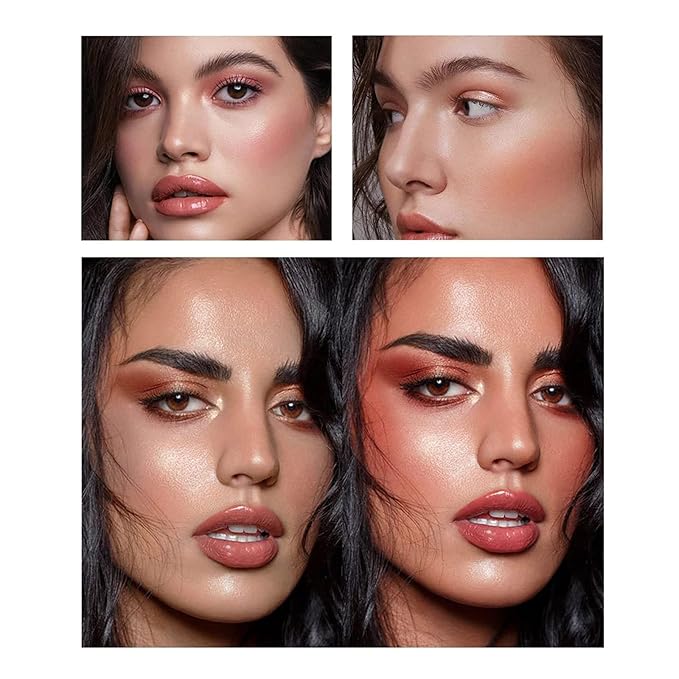 12 Colors Blush Palette,Highlighter Blush Powder Makeup,Long-Wearing,Smudge Proof,Natural-Looking,Blendable Cosmetics Makeup