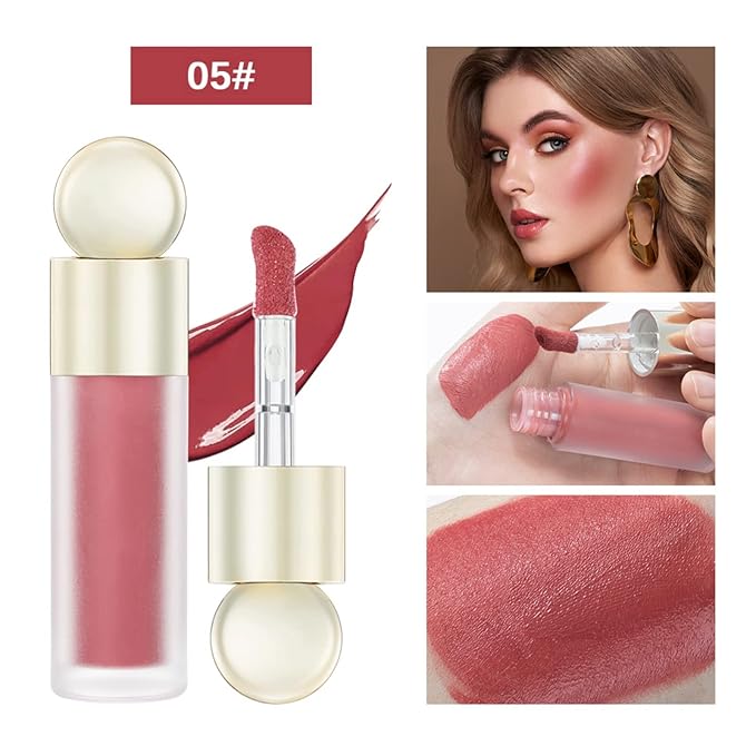 Liquid Blush, Matte Liquid Cream Makeup Dual Use for Girl