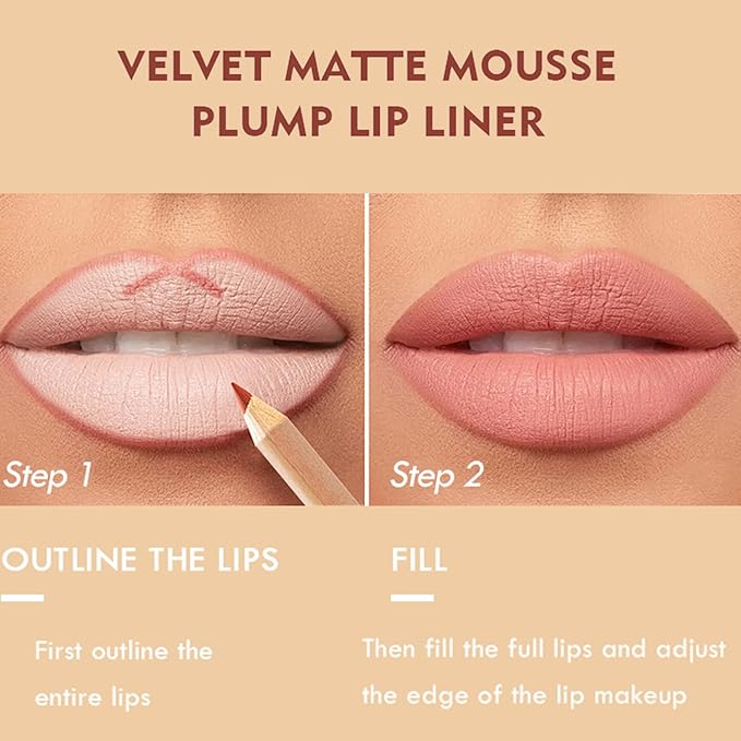 12 Colors Matte Lip Liner Pens Set,Cream Glide Lip