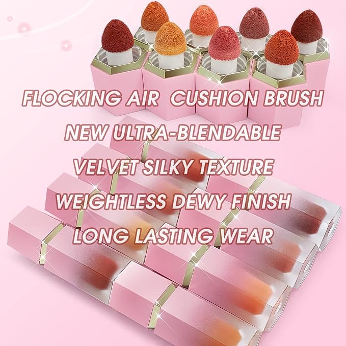 Liquid Blush for Cheeks, Soft Cream Blush with SEDUCTIVE-Bright Red