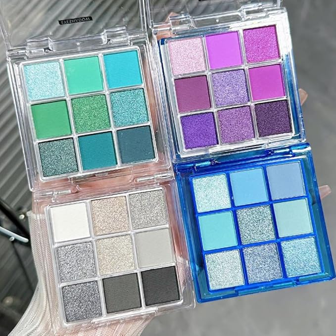 Sapphire Blue Smoky Eye Shadow Palette,Navy Royal Blue Green Goth High Pigment Natural Eyeshadow Palette,Waterproof,Blendable Long Lasting Naturing-Looking,Vegan & Cruelty-Free