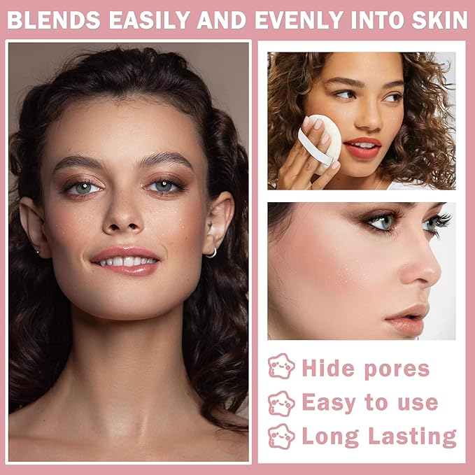 Pink Translucent Setting Powder Shimmer Glitter Loose Setting Skin Tones