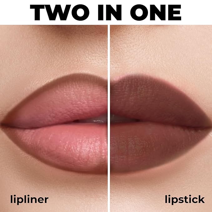 Matte Gel Lip Liner Pencil | Weightless & CreamyTexture - Sharpenable - Longwear & Waterproof - High Pigmented & Flawless Finish - Cruelty-free & Paraben-Free - 414, 1,7g/0.05oz. (Intense Brown)