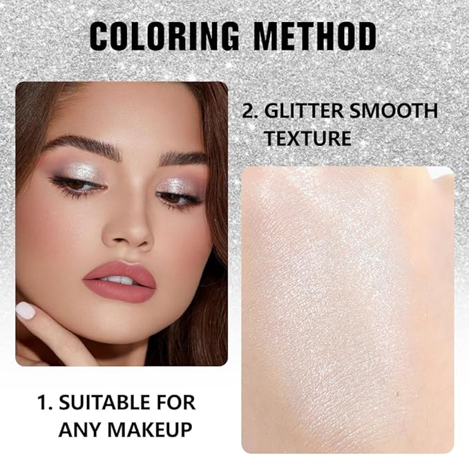 Kaely Pressed Single Eyeshadow Makeup, Pearl White Glitter Highly Pigmented Monochrome Eye Shadow Palette, Waterproof Neutral Powde Mini Eyeshadow, sombras para ojos, Lightweight Blendable, 12