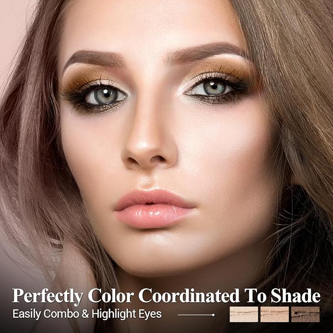 Neutral Eyeshadow Stick Makeup Set, Metallic Shimmer Matte Cream Eye Shadow Eyeliner Brightener Pencil Crayon - Classic 6PCS A003