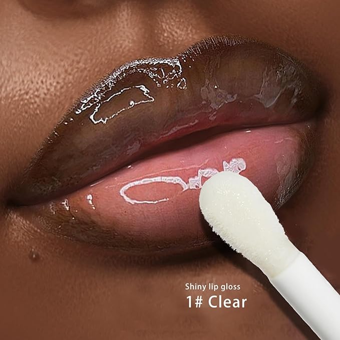 MAEPEOR Clear Glossy Lipgloss 5 Colors Nourishing High-shine Glossy Lipgloss Luscious-colors Non-Sticky Shine Glossy Lipgloss (Clear)