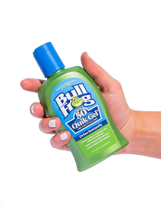 Bullfrog Quik Gel Sunscreen SPF 50 | Oxybenzone & Octinoxate Free | Broad Spectrum Moisturizing UVA/UVB, 5oz, 2 pack