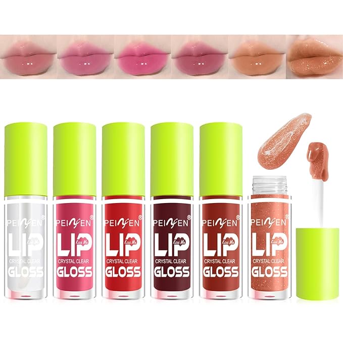 6 Colors Lip Oil Lip Glaze,Fat Lip Oil