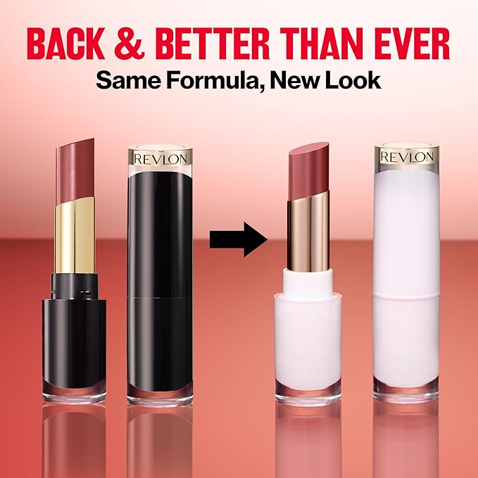 REVLON Super Lustrous Glass Shine Balm, Hydrating Tinted Lipstick, Sheer, Glossy Shiny Finish, 010 Spiced Wine, 0.11 oz