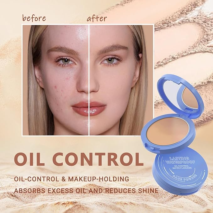 Oil Control Face Pressed Powder,Matte Smooth Flawless Finishing Foundation,0.(CLASSIC IVORY) 35 Oz