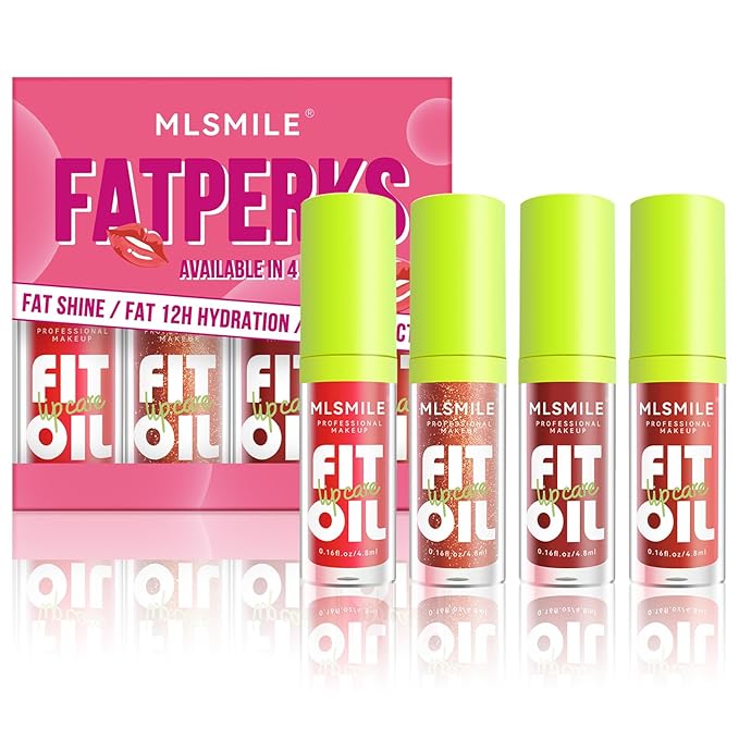 4 Colors Lip Oil Lip Glaze, Hydrating Lip