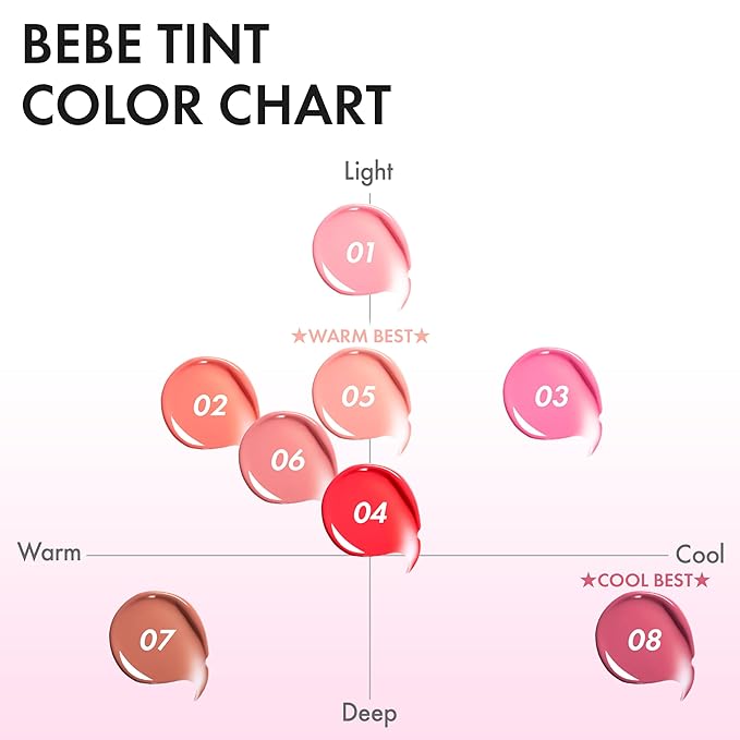 Amuse SEOUL BEBE TINT - 03 COOL HIBISCUS | 24-hour Long-lasting Lip Stain, Plumping, Hydrating, Moisturizing, No Peel Off, Lip Care, Treatment, Non Sticky, Korean Lip Tint for Dry Lips