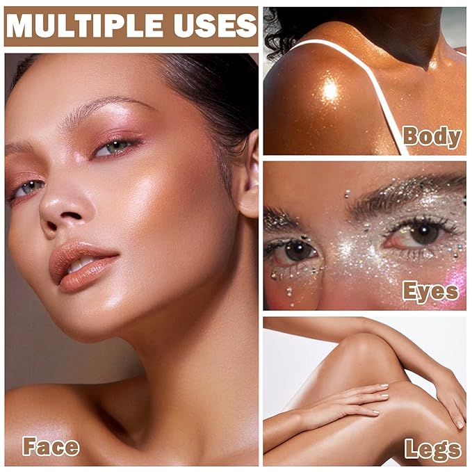 Polvo De Hadas Body Glitter Face Highlighter Powder Glow(Fairy Pink)