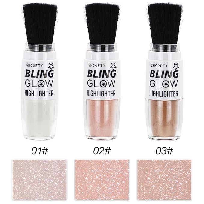 Glitter Powder Highlighter Makeup, Fairy Highlight Shimmer Body Pearl White)