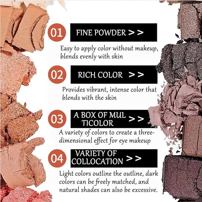 BestLand 12 Colors Makeup Smoky Eyeshadow Palette Natural Nude Matte Shimmer Glitter Pigment Eye Shadow Pallete Set Black Eye Shadow Halloween Make Up for Women (Color E Smokey)