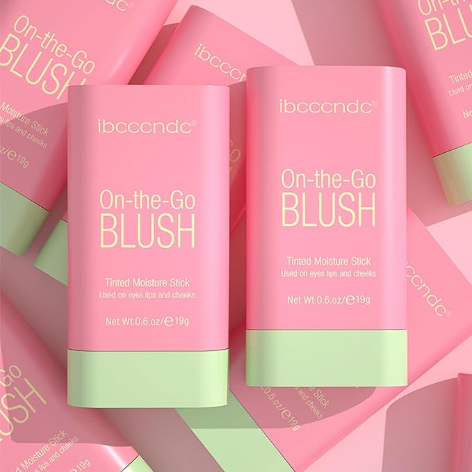 Multi-Use Makeup Blush Stick,Cream Blush Stick,Waterproof Natural Nude,Monochromatic Tint(Shy Pink)