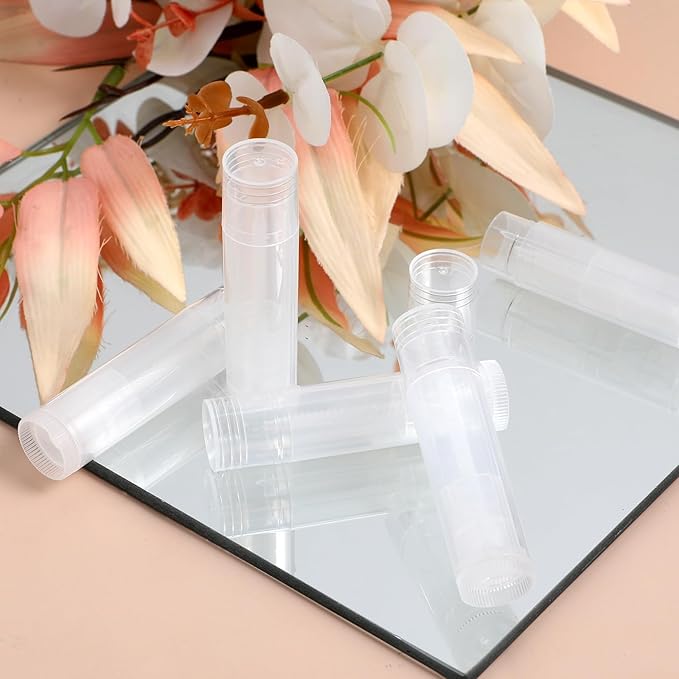 Lip Gloss Clear 50Pcs Empty Lipstick Tubes Transparent Plastic Empty Lip Balm Containers Lip Gloss Holders Empty Lip Gloss Container Bulk