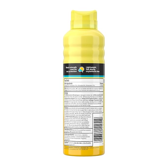 Neutrogena Beach Defense Body Spray Sunscreen with Broad Spectrum SPF 50, Shields Against UVA and UVB Rays, Water Resistant and Oil Free Sun Protection, Oxybenzone Free and Fast Drying, 6.5 OZ