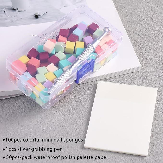 100Pcs Soft Nail Sponges for