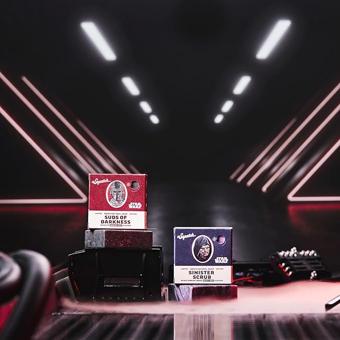 Dr. Squatch Soap Star Wars Soap Episode II - 4 Bar Bundle and Collector’s Box - Legendary Lather, Sinister Scrub, Suds of Darkness, Resistance Rinse