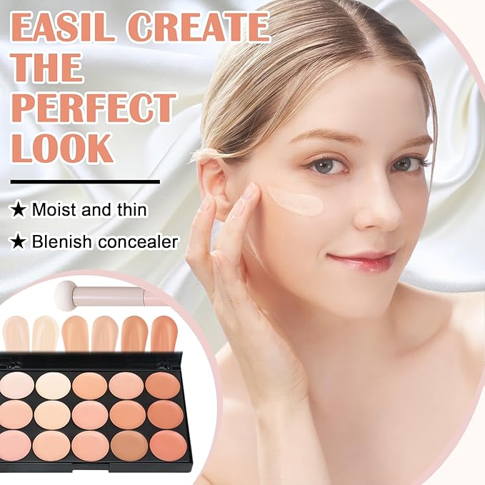 15 Colors Correcting Concealer Contour Palette,Cream Contour Makeup