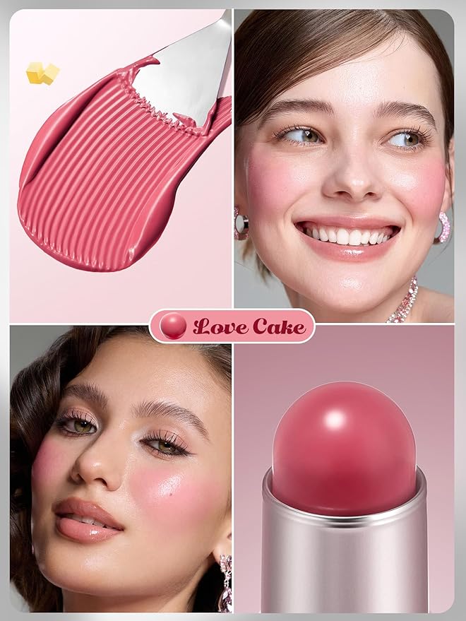 SHEGLAM Buttery Bliss Blush Stick Cream Milk Makeup Blush-Love Cake