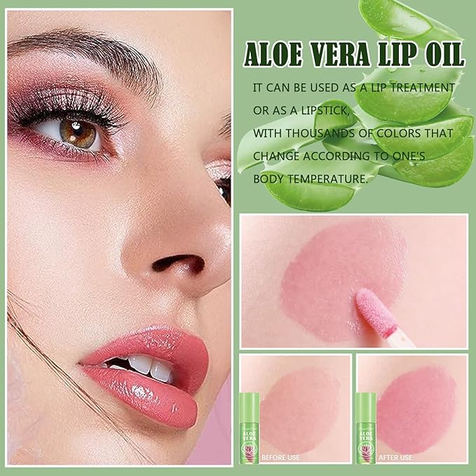 Hydrating Lip Glow Oil,6 Colors Plumping Lip Oil,Color Changing Moisturizing Tinted Lip Balm Lip Tint,Long Lasting&Non-Sticky Refreshing Natural Lip Oil Gloss(Pink Color)