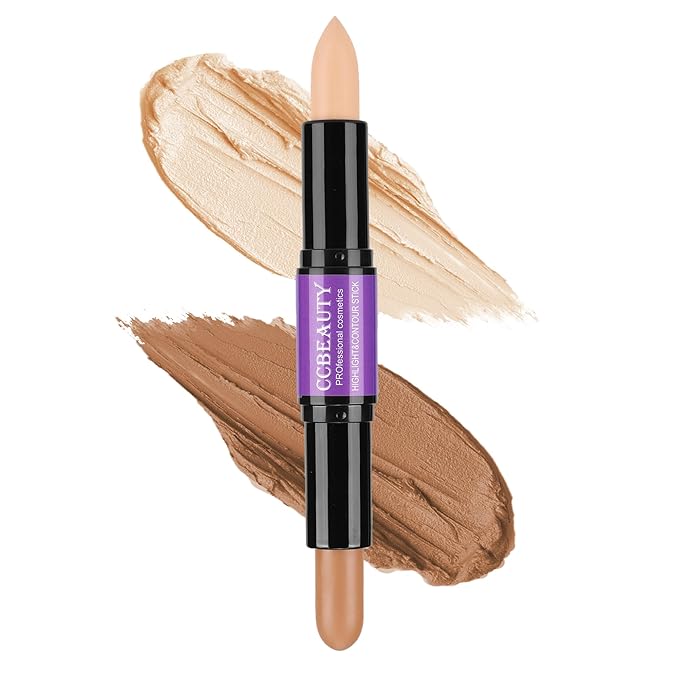 CCbeauty 2-IN-1 Matte Contour Stick Makeup,Cream Dual Highlighter & Waterproof
