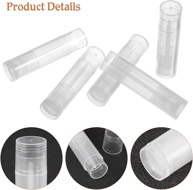Lip Gloss Clear 50Pcs Empty Lipstick Tubes Transparent Plastic Empty Lip Balm Containers Lip Gloss Holders Empty Lip Gloss Container Bulk