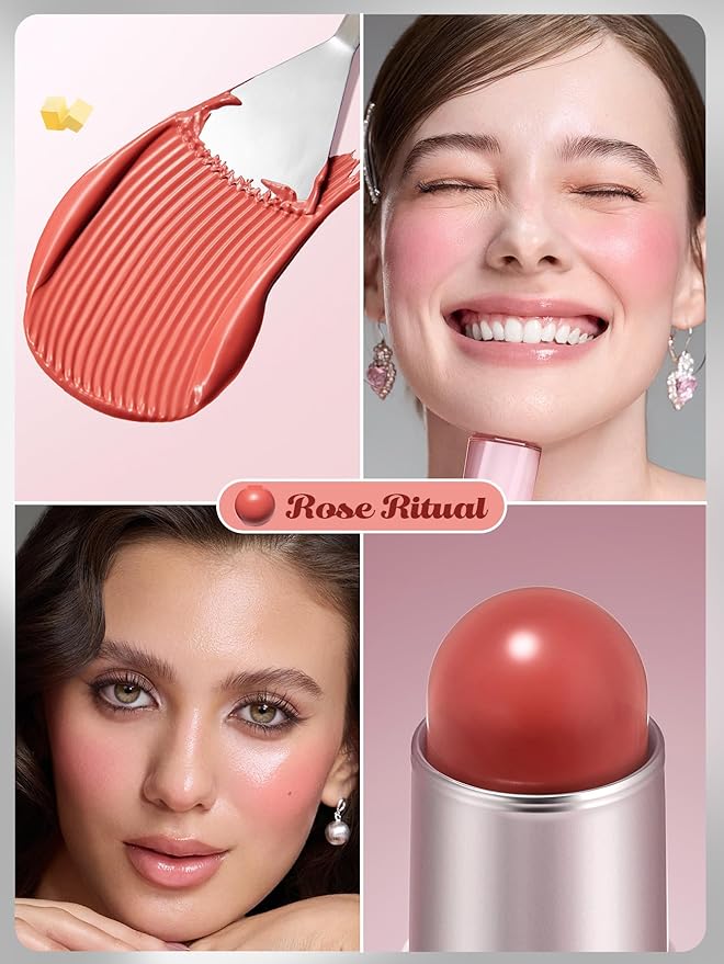 SHEGLAM Buttery Bliss Blush Stick Cream Milk Makeup Blush-Rose Ritual